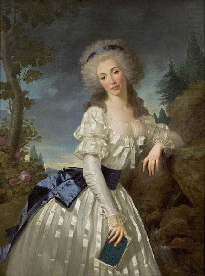 Portrait of a Lady with a Book, Next to a River Source, Antoine Vestier